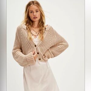 Free People Sweet Nothing Cardi Sandcastle M